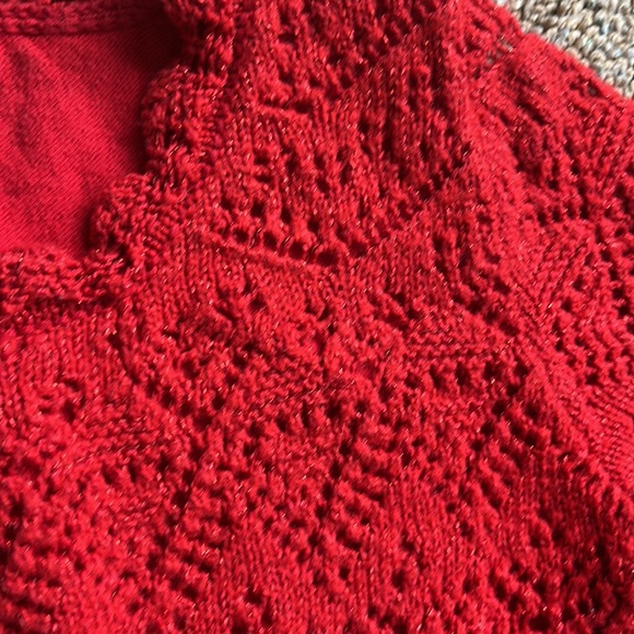 Cat and jack shine knit crochet lined scalloped hem dress size  7/8 - Picture 4 of 6